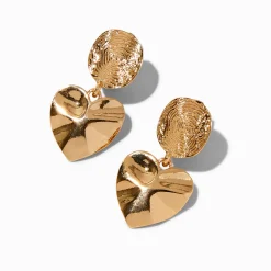 Pendantes à clip cœur et labyrinthe couleur dorée