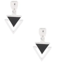 Pendantes à clip double triangle 2,5 cm couleur argenté