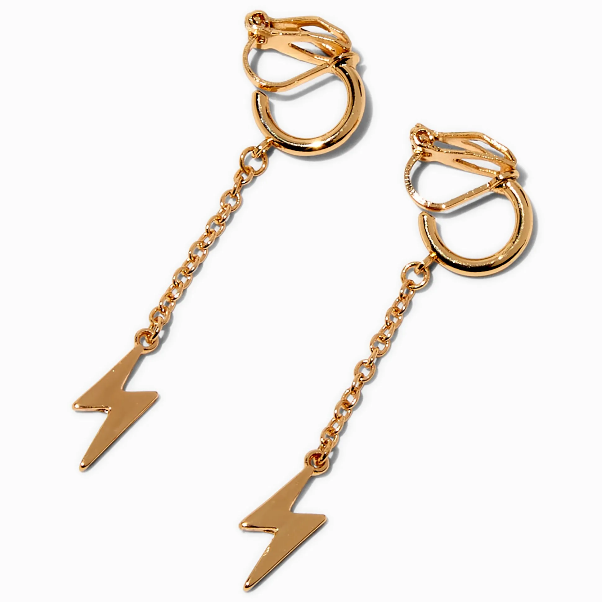 Pendantes à clip linéaires éclair couleur dorée