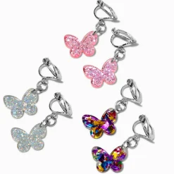 Pendantes à clip papillons pailletés - Lot de 3