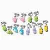 Pendantes à clip pompon petits animaux - Lot de 6