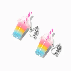 Pendantes à clip thé aux perles 1,5 cm arc-en-ciel