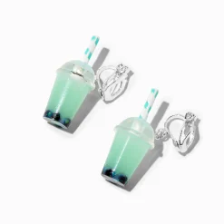 Pendantes à clip thé aux perles 1,5 cm couleur argentée