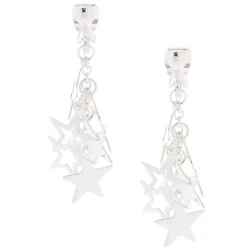 Pendantes à clip étoile couleur argenté 2,5 cm