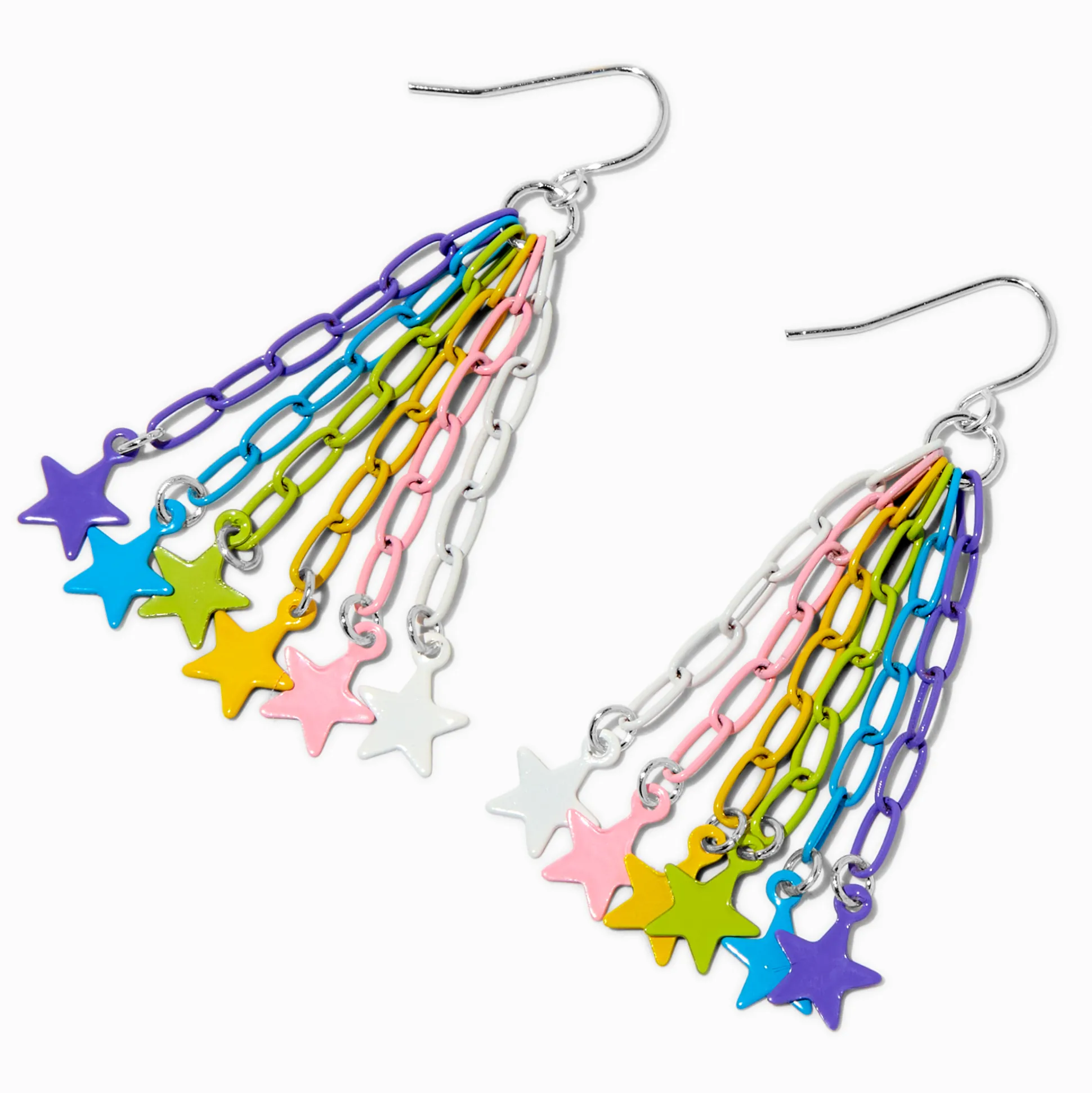 Pendantes chaîne étoile arc-en-ciel