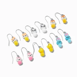 Pendantes 1,5 cm animal pompon - Lot de 6