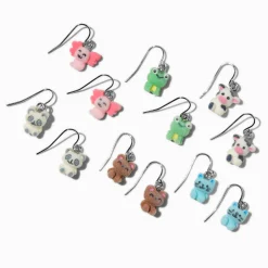 Pendantes 1,5 cm animaux duveteux - Lot de 6