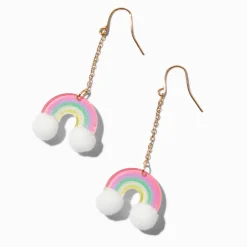 Pendantes 5 cm arc-en-ciel couleur dorée