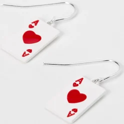 Pendantes 2,5 cm as de cœur - Rouge