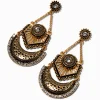 Pendantes 8 cm bohème de style ancien couleur dorée