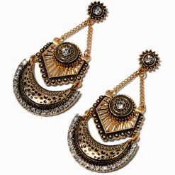 Pendantes 8 cm bohème de style ancien couleur dorée