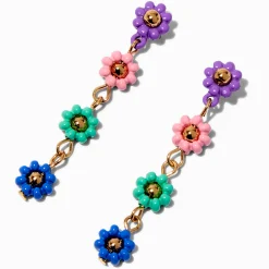 Pendantes 4 cm fleur perlées