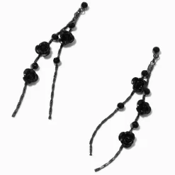 Pendantes 8 cm fleurs de vigne et roses noires