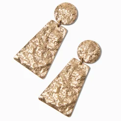 Pendantes 5 cm géométriques texturées couleur dorée