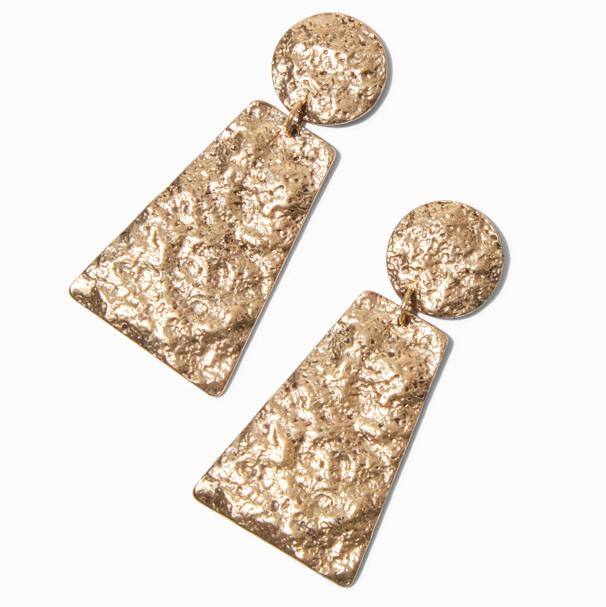 Pendantes 5 cm géométriques texturées couleur dorée