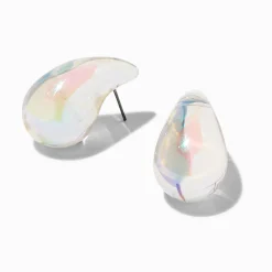 Pendantes 2,5 cm haricot de grande taille AB iridescentes translucides