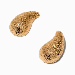 Pendantes 2,5 cm haricot texturées couleur dorée