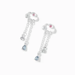 Pendantes 2,5 cm nuage pluie couleur argentée