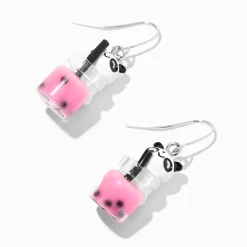 Pendantes 4 cm panda thé aux perles roses