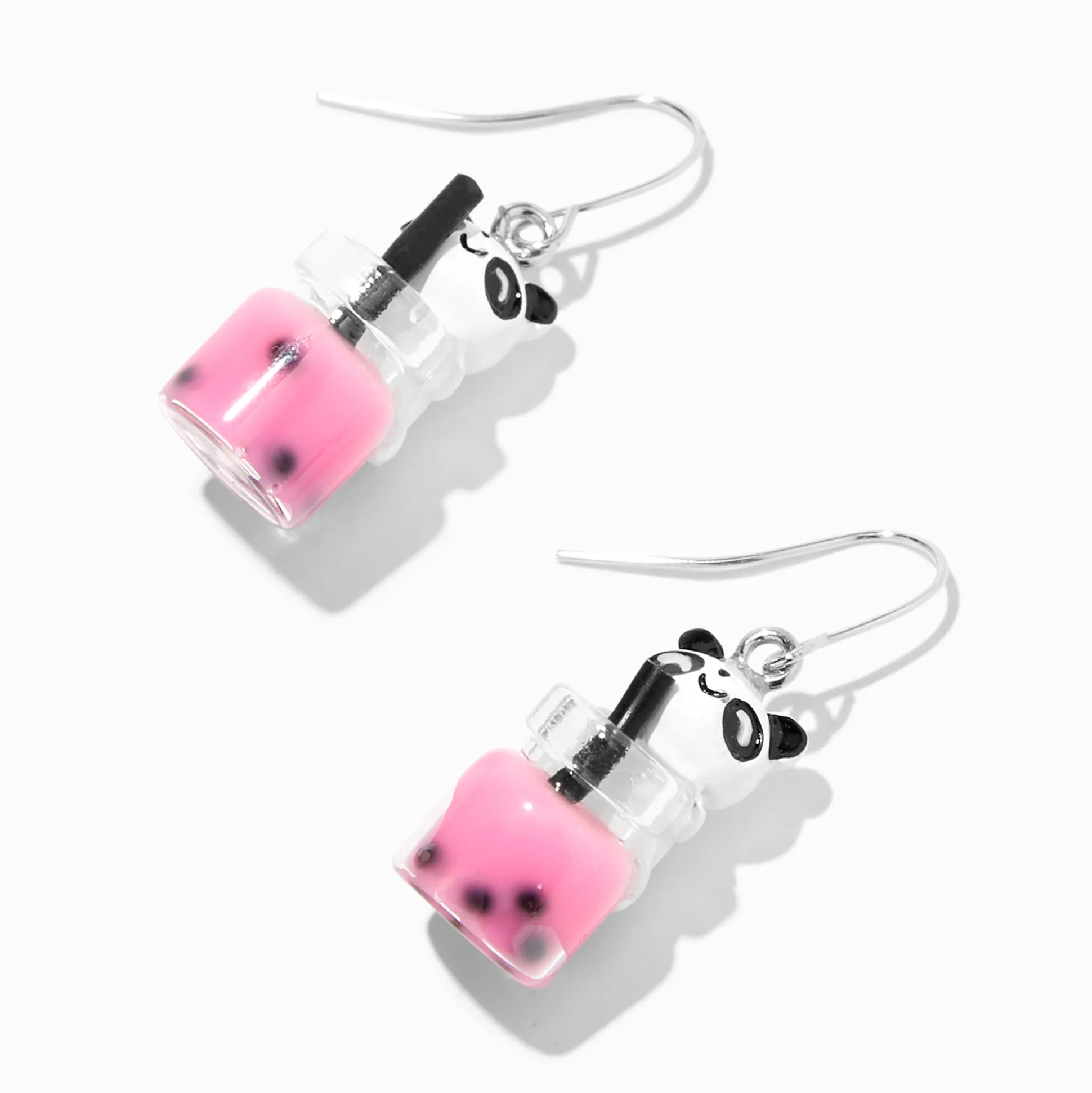 Pendantes 4 cm panda thé aux perles roses