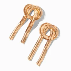 Pendantes 4 cm serpent nouées couleur dorée