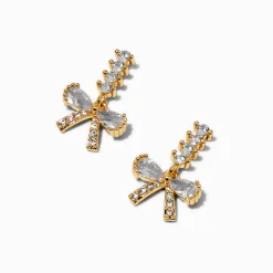 Pendantes couleur dorée nœud en zircon cubique