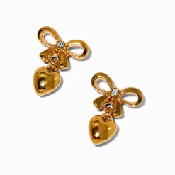 Pendantes cœur nœud plaquées couleur dorée C LUXE by Claire's