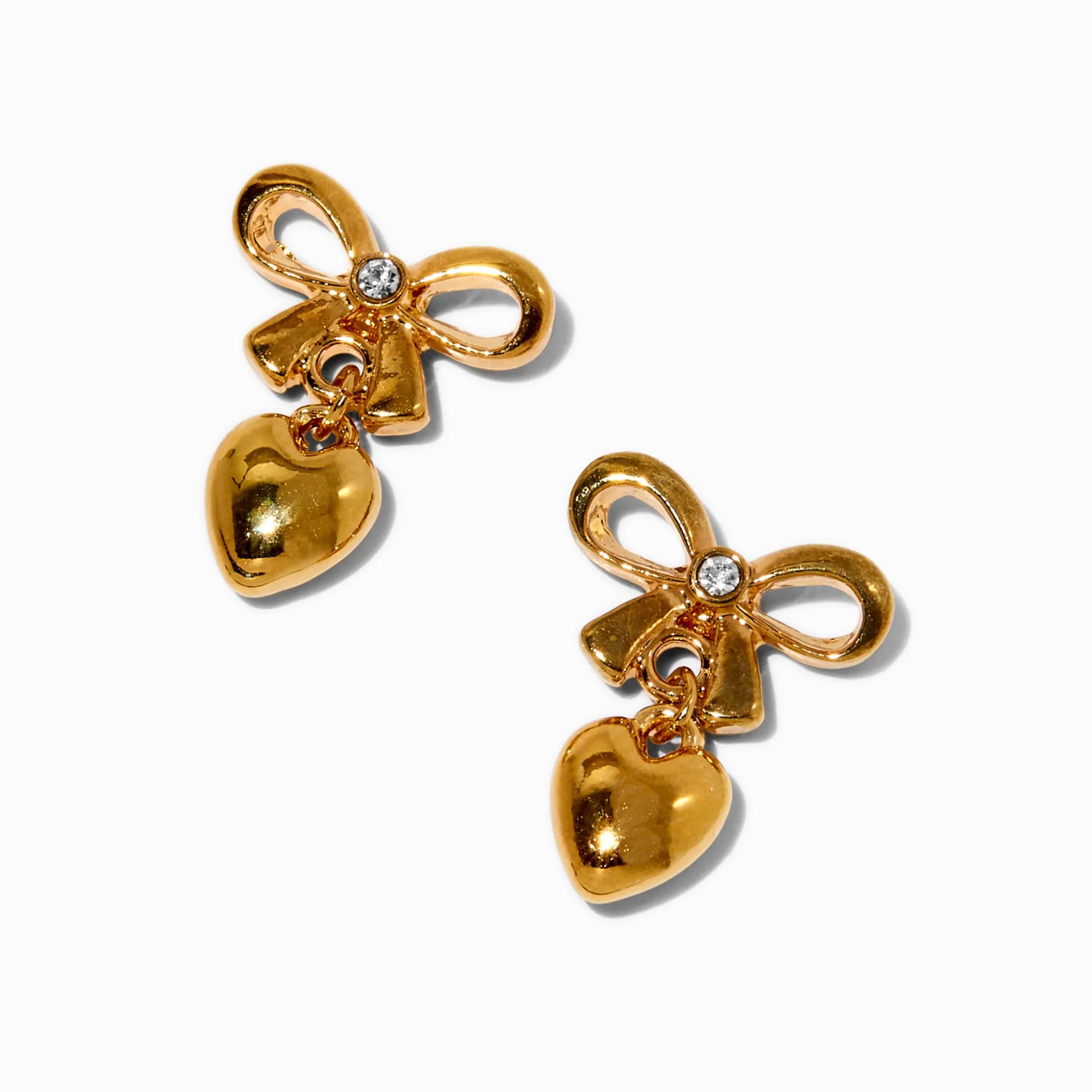 Pendantes cœur nœud plaquées couleur dorée C LUXE by Claire's