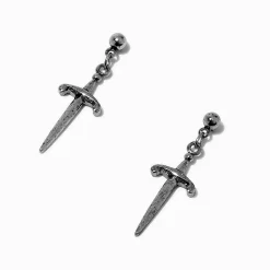 Pendantes dague couleur argentée