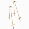 Pendantes devant-derrière avec chaînes guirlande et croix couleur dorée