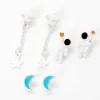 Pendantes et clous d’oreilles étoile et lune astronaute - Lot de 3