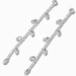 Pendantes feuille en zircon cubique couleur argentée