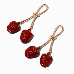 Pendantes fraises en strass