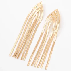 Pendantes franges à chaînes avec chevrons couleur dorée