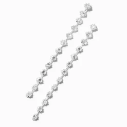 Pendantes linéaires 9 cm diamant d'imitation serpent en zircon cubique d'imitation couleur argentée