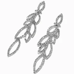 Pendantes linéaires 9 cm feuilles de strass