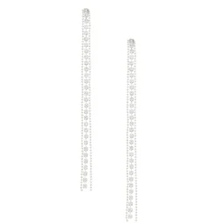 Pendantes linéaires couleur argentés avec strass