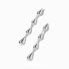Pendantes linéaires en forme de goutte couleur argentée