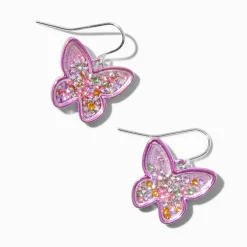 Pendantes shaker confetti papillon roses