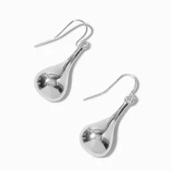 Pendantes style liquide couleur argentée