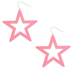 Pendantes étoile fluo - Rose