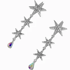 Pendantes étoile large couleur argentée