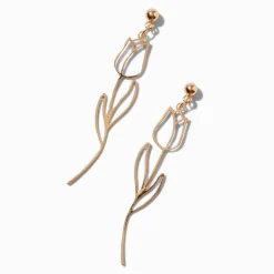 Pendantes tulipe couleur dorée