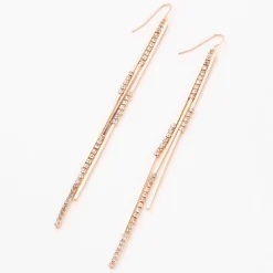 Pendantes verticales linéaires 10 cm couleur doré rose