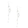 Pendants d'oreilles couleur argentés de strass torsadés