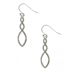 Pendants d'oreilles torsadés en pierre en strass