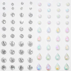 Perles de cheveux irisées en forme de goutte d'eau sirène - Lot de 80