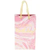 Petit sac cadeau effet marbré moucheté rose