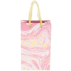 Petit sac cadeau effet marbré moucheté rose