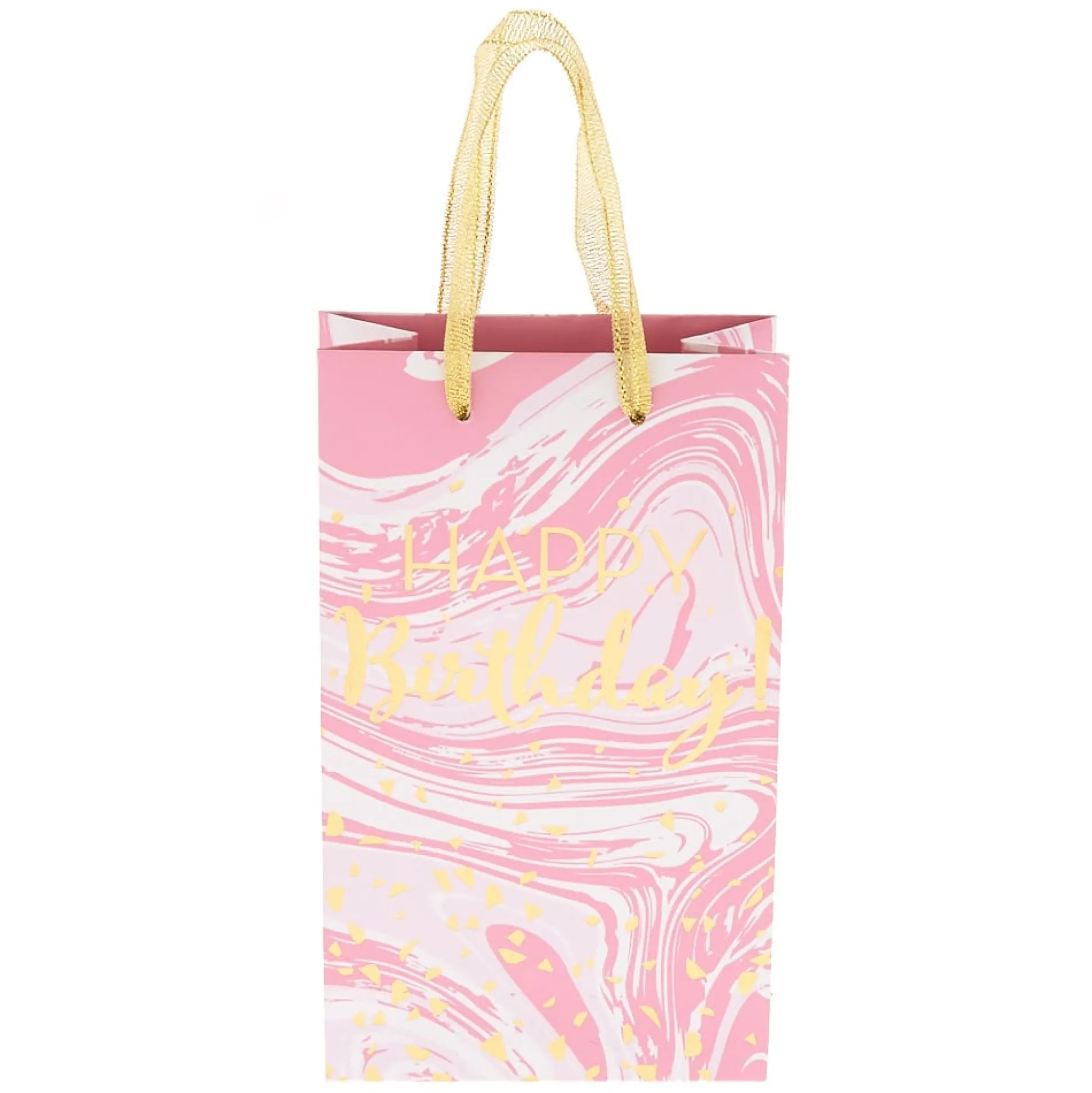 Petit sac cadeau effet marbré moucheté rose